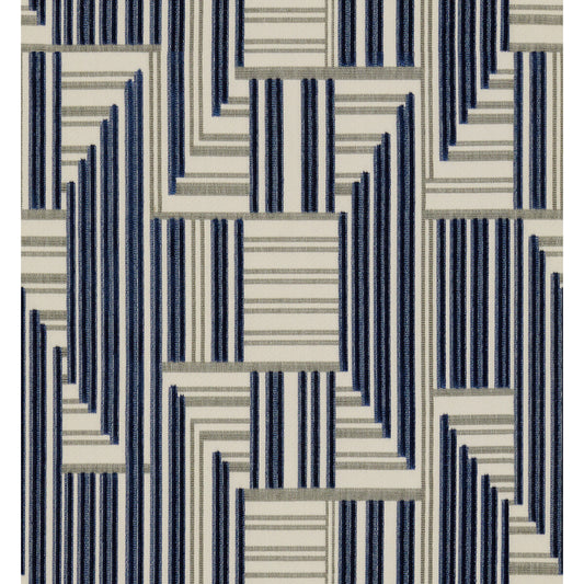LEE JOFA MODERN CUBOID VELVET NAVY/GREY