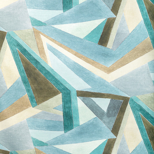 LEE JOFA MODERN ROULADE PRINT AQUA/DUNE