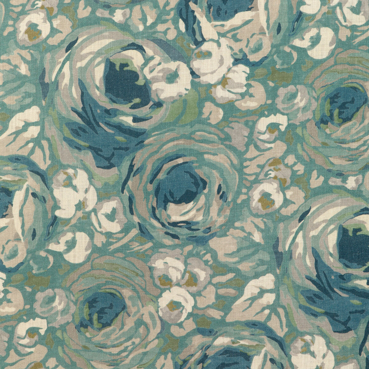 LEE JOFA MODERN ORCHARD PRINT AQUA/STONE