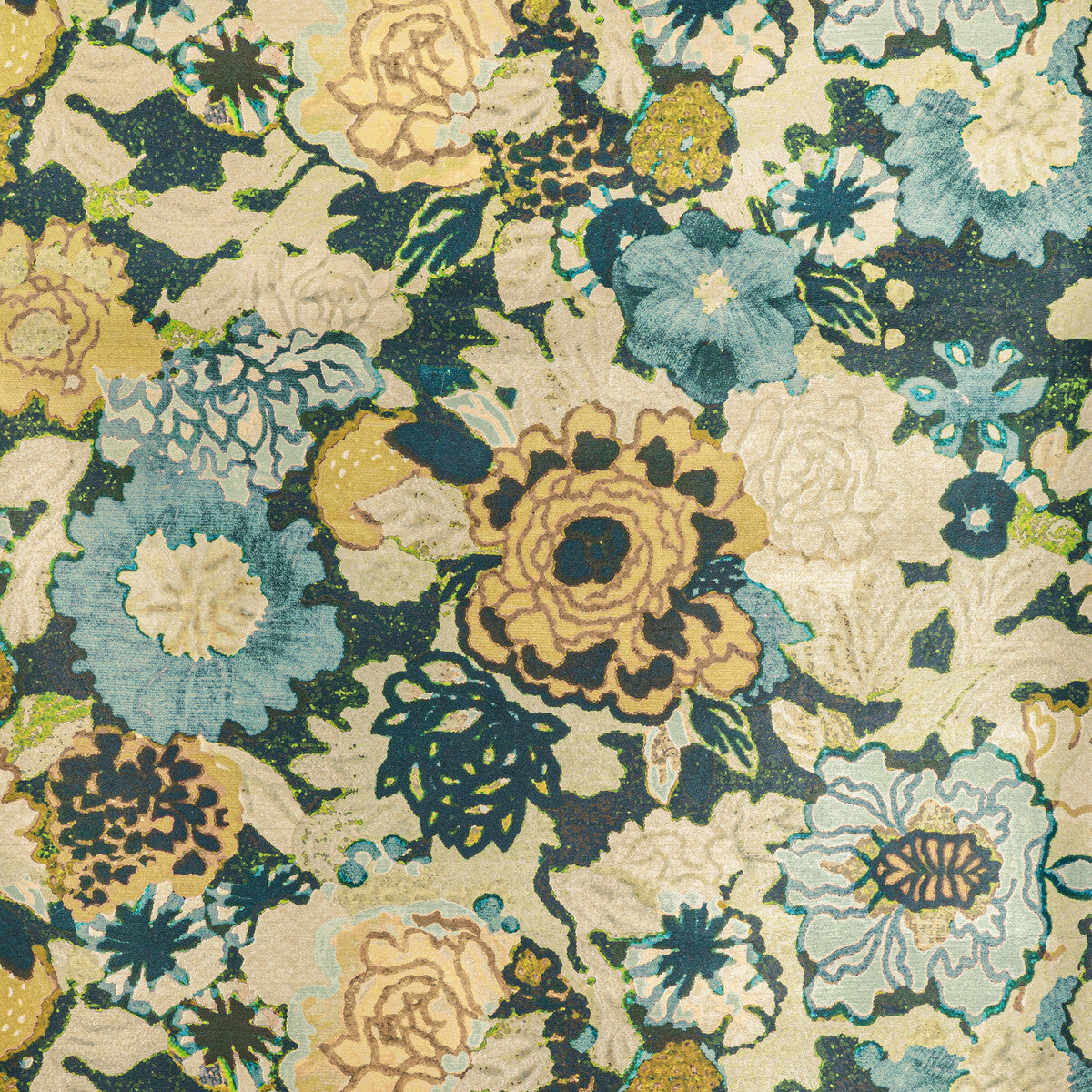 LEE JOFA MODERN ARIOSO PAPER MARINE/CITRON