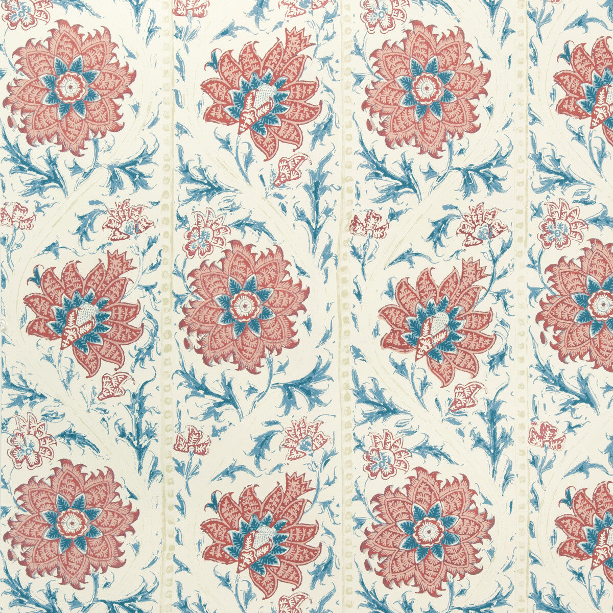 LEE JOFA CALICO VINE WP BLUE RED