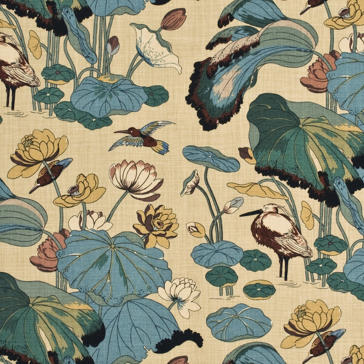 G P & J BAKER NYMPHEUS - LINEN AQUA/SAND
