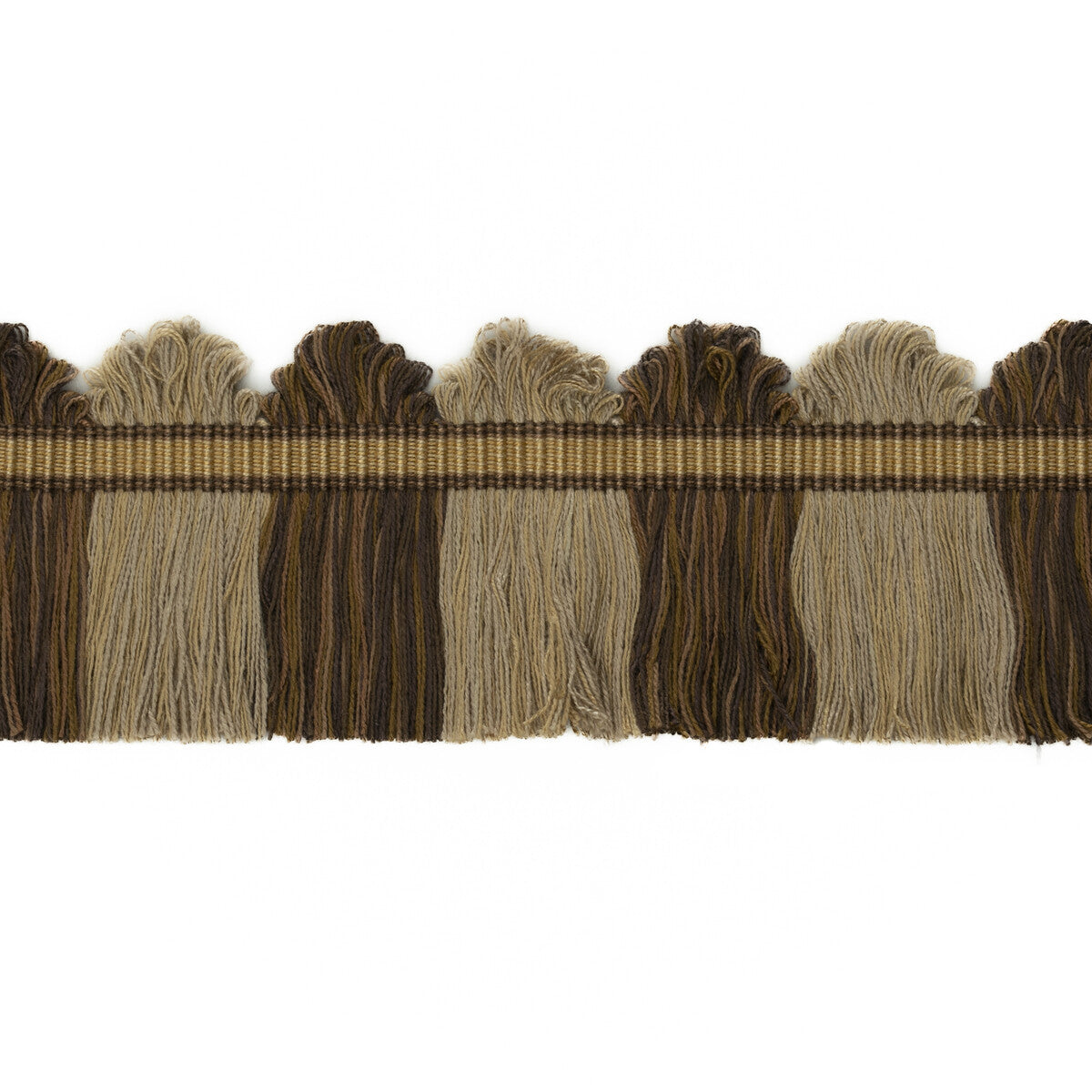 G P & J BAKER PERANDOR FAN TOP CUT FRINGE BROWN/BISCUIT