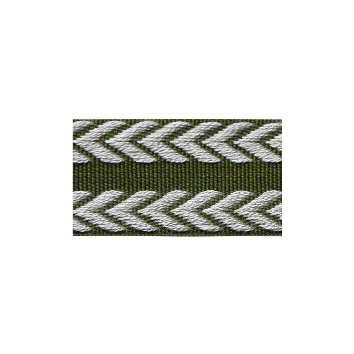LEE JOFA CHEVRON BRAID OLIVE GREEN & FLAX