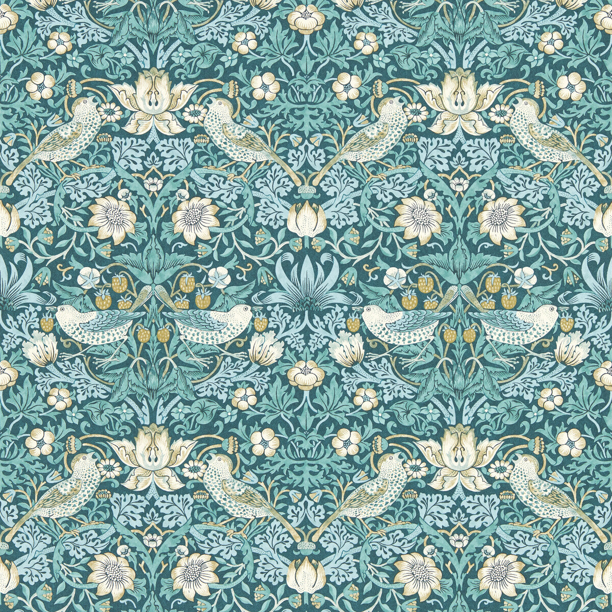 CLARKE AND CLARKE STRAWBERRY THIEF TEAL WP