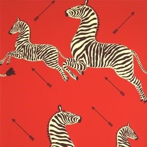 Scalamandre: Zebras Wallpaper SC 0001 WP81388M Masai Red