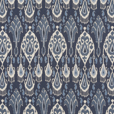 GP&J Baker: Ikat Bokhara Linen BP10939.1.0 Indigo
