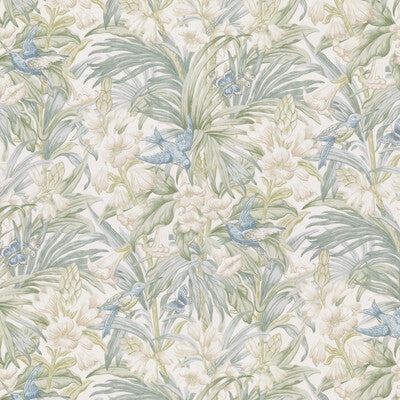 GP&J Baker: Trumpet Flowers Cotton BP10976.3.0 Blue/Green