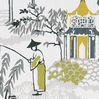 Clarke & Clarke: Pagoda F1290/02.CAC.0 Chartreuse/Charcoal