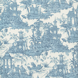 Oscar de la Renta for Lee Jofa: Pagoda Toile Paper WP P2020110.535.0 Blue