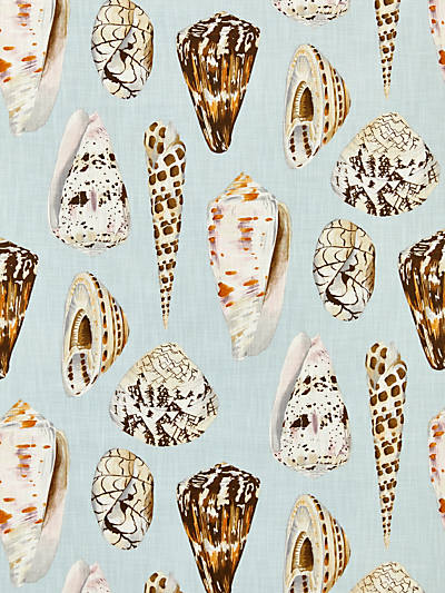 Scalamandre: Coquina Outdoor SC 0001 16639 Multi on Sea Blue