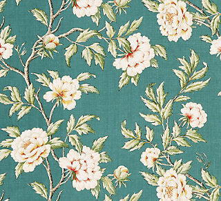 Scalamandre: Peonia Linen Print SC 0002 16616 Emerald Isle