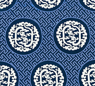 Scalamandre: Dragon's Fret Embroidery SC 0002 27215 Midnight