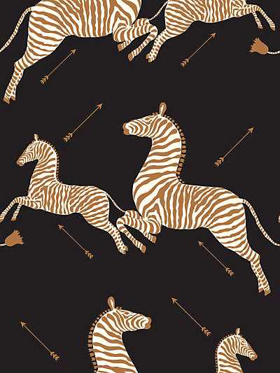 Scalamandre: Zebras Vinyl Wallpaper SC 0005 WP81388MV Black