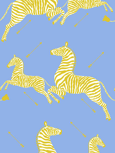 Scalamandre: Zebras Vinyl Wallpaper SC 0007 WP81388MV Periwinkle