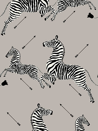 Scalamandre: Zebras Vinyl Wallpaper SC 0010 WP81388MV Silver
