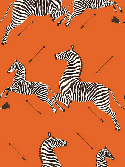 Scalamandre: Zebras Vinyl Wallpaper SC 0012 WP81388MV Orange