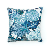 Schumacher: Chiang Mai Dragon I/O 18" Pillow SO17731104 China Blue