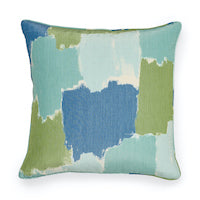 Schumacher: Colorblock Ikat 20" Pillow SO17847005 Aqua