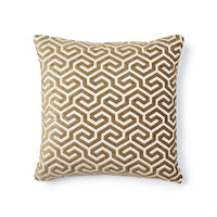 Schumacher: Ming Fret Velvet 18" Pillow SO7310204 Bronze