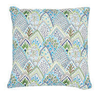 Schumacher: Albizia Embroidery 18" Pillow SO7631104 Blue & Green