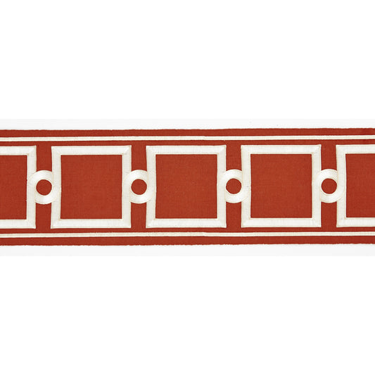 Scalamandre: Square Link Embroidered Tape SC 0005 T3287 Carnelian