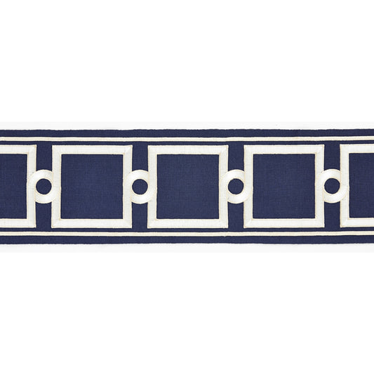 Scalamandre: Square Link Embroidered Tape SC 0006 T3287 Indigo