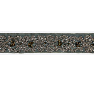 Scalamandre: Zardozi Velvet Tape SC 0002 T3290 Mineral & Pewter