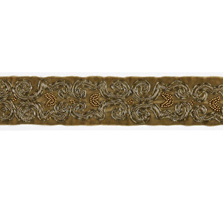 Scalamandre: Zardozi Velvet Tape  SC 0003 T3290 Burnished Gold