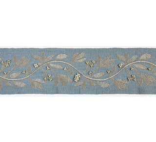 Scalamandre: Laurel Embroidered Tape SC 0003 T3292 Bluestone