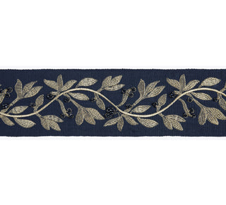 Scalamandre: Laurel Embroidered Tape SC 0005 T3292 Indigo