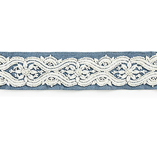 Scalamandre: Linnea Embroidered Tape SC 0004 T3298 Copenhagen Blue