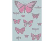 Cole & Son WP: Whimsical Butterflies & Dragonflies 103/15062.CS.0 Pink on Blue