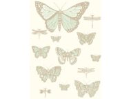 Cole & Son WP: Whimsical Butterflies & Dragonflies 103/15065.CS.0 Duck Egg on Ivory