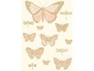 Cole & Son WP: Whimsical Butterflies & Dragonflies 103/15066.CS.0 Pink on Ivory