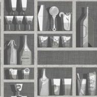 Cole & Son WP: Fornasetti Cocktails 114/23045.CS.0 Soot/Snow