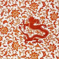 Scalamandre: Chi'en Dragon Linen Print SC 0003 16558 Persimmon