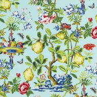 Scalamandre: Shantung Garden Cotton Print SC 0002 16583 Aquamarine