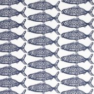 Victoria Larson for Stout: 7826-4 School Of Fish Navy