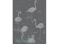 Cole & Son WP: Contemporary Restyled Flamingos 95/8048.CS.0 Teal/Silver/Black