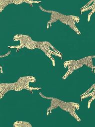 Scalamandre: Leaping Cheetah Cotton Print SC 0005 16634 Evergreen