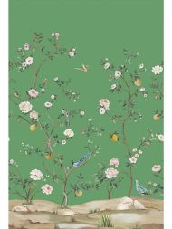 Scalamandre: Blossom Chinoiserie-Mural SC 1604 BLSM Vert Garden